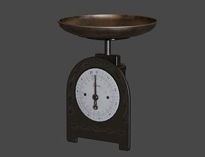 3D Low-Poly Vintage Kitchen Scale