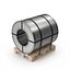 3D Steel Coil On Wood Pallet