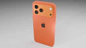 Simple IPHONE 17 Pro Max Orange  - Low Poly