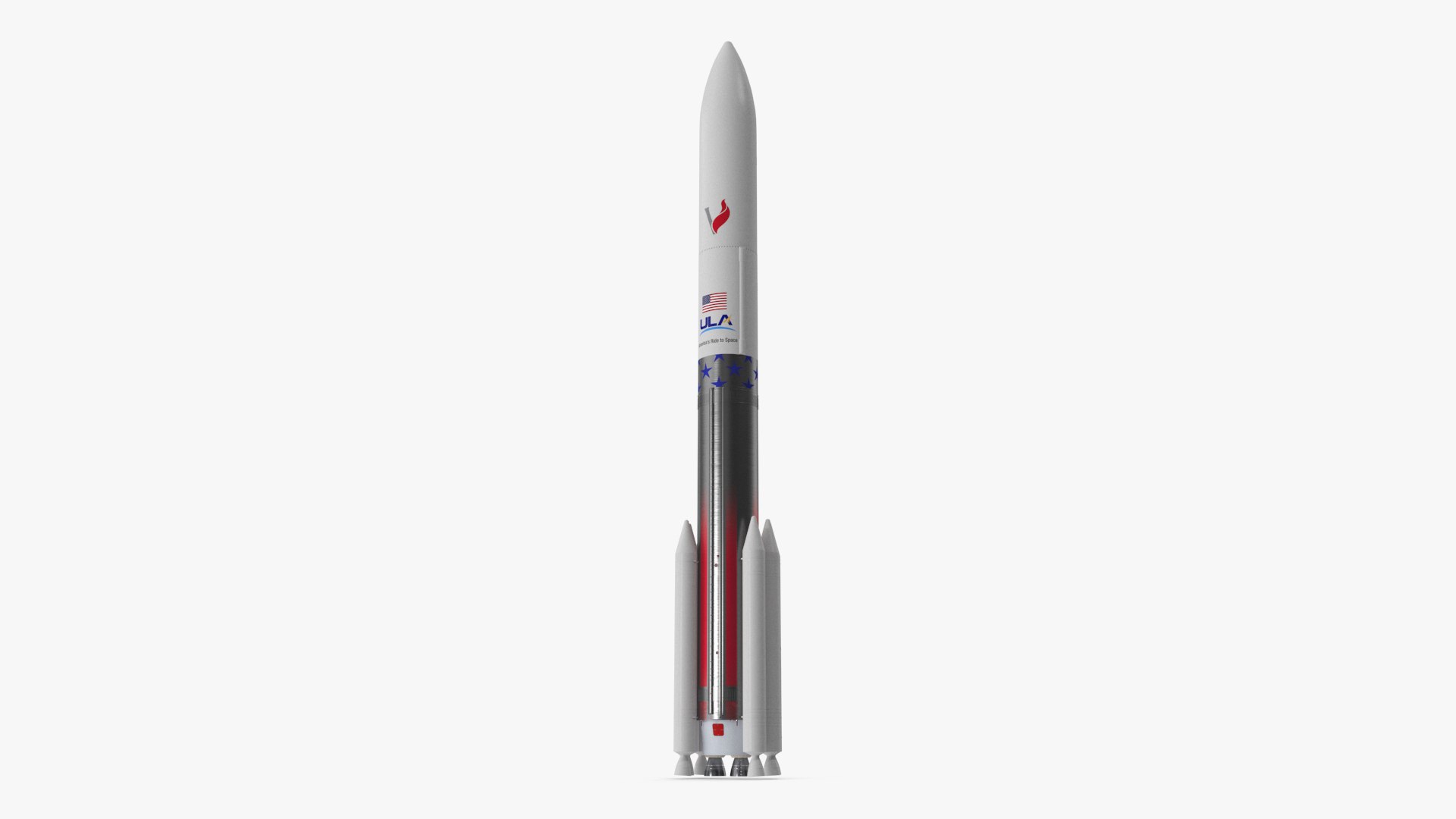 Single Core Vulcan Centaur with Six Solid Rocket Boosters 3D model preview