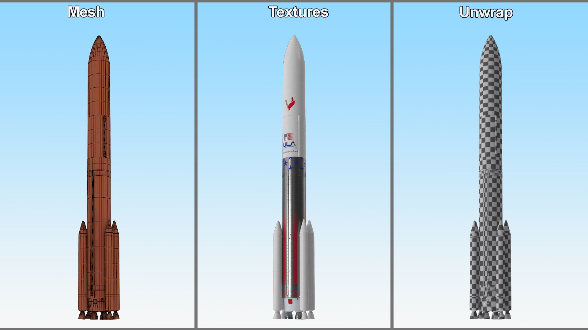 3D Single Core Vulcan Centaur with Six Solid Rocket Boosters model https://p.turbosquid.com/ts-thumb/A9/YScuxC/Sq/singlecorevulcancentaurwithsixsolidrocketboostersmb3dmodel032/jpg/1709367998/1920x1080/fit_q87/3d47ba2bb905f81c5c924b90afe824400c4fe530/singlecorevulcancentaurwithsixsolidrocketboostersmb3dmodel032.jpg