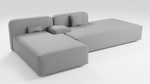 Designer elegant sofa in dark tones 3D model