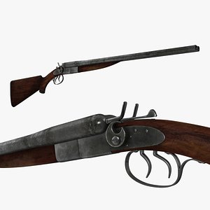 3D model Antique Double Barrel Shotgun