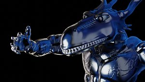 3D The dragon of the evil demon from blue hell