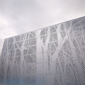 3D architectural perforated metal model