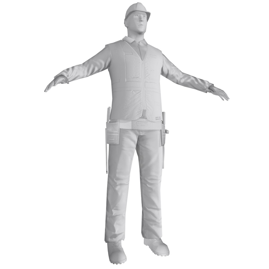 3d Model Rigged Worker Biped Man