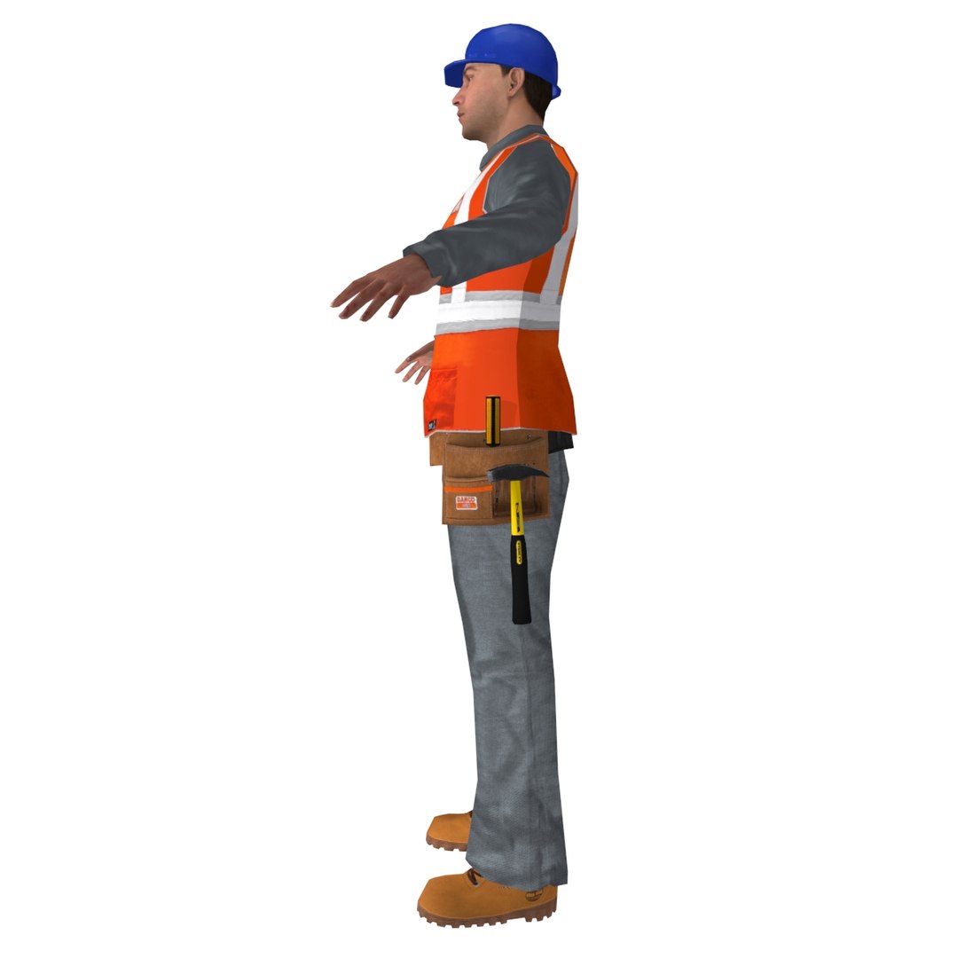 3d Model Rigged Worker Biped Man