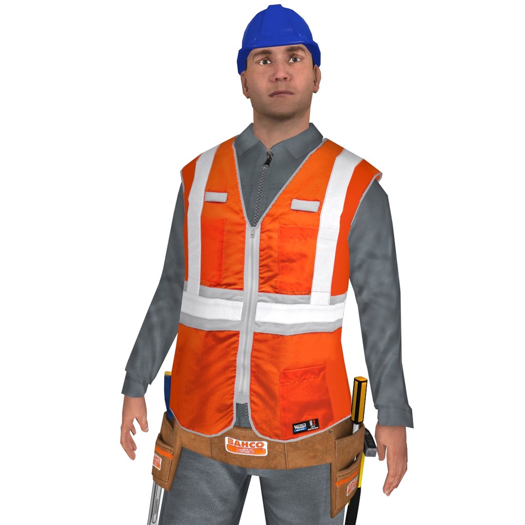 3d Model Rigged Worker Biped Man