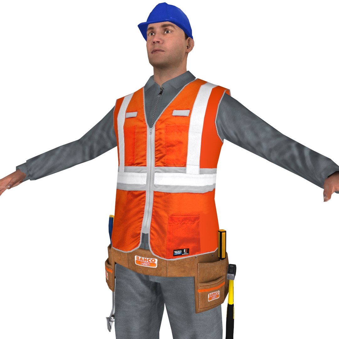 3d Model Rigged Worker Biped Man