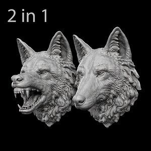 Wolf Head Sculpture