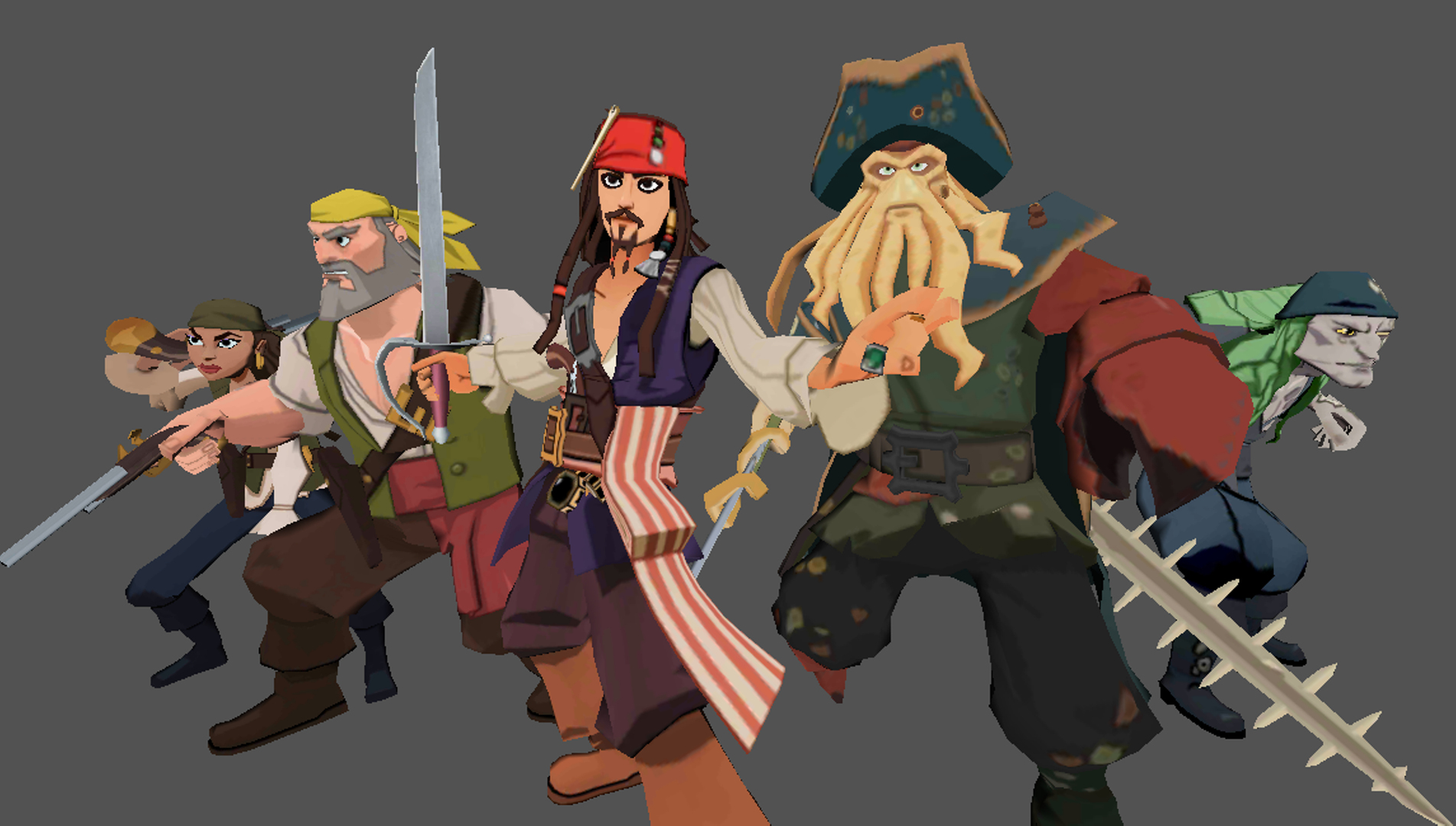 3D model cartoon pirates caribbean - - TurboSquid 1702242