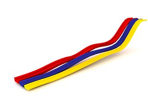 open semicircular water slides 3d model