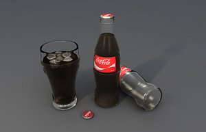 3d coca cola bottle glass model