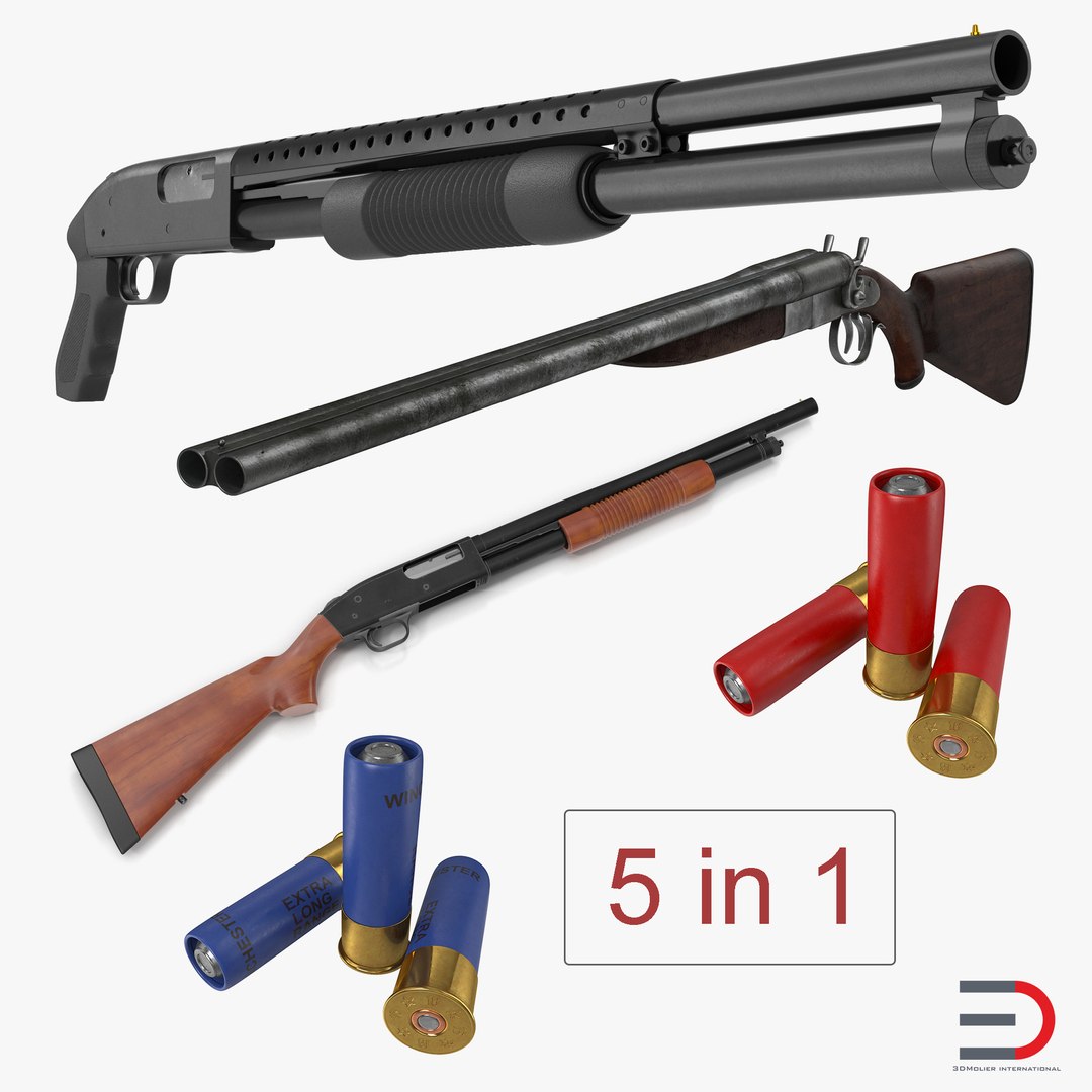 Shotguns 3D Models Collection 3D model preview