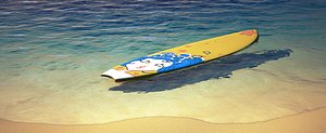 3d model surfing board