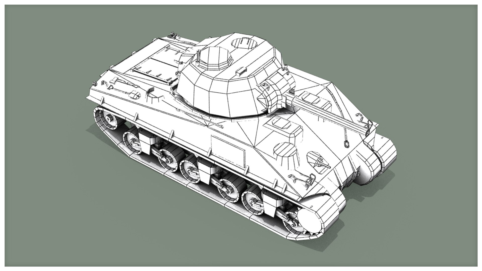 3d M4 Sherman Tank