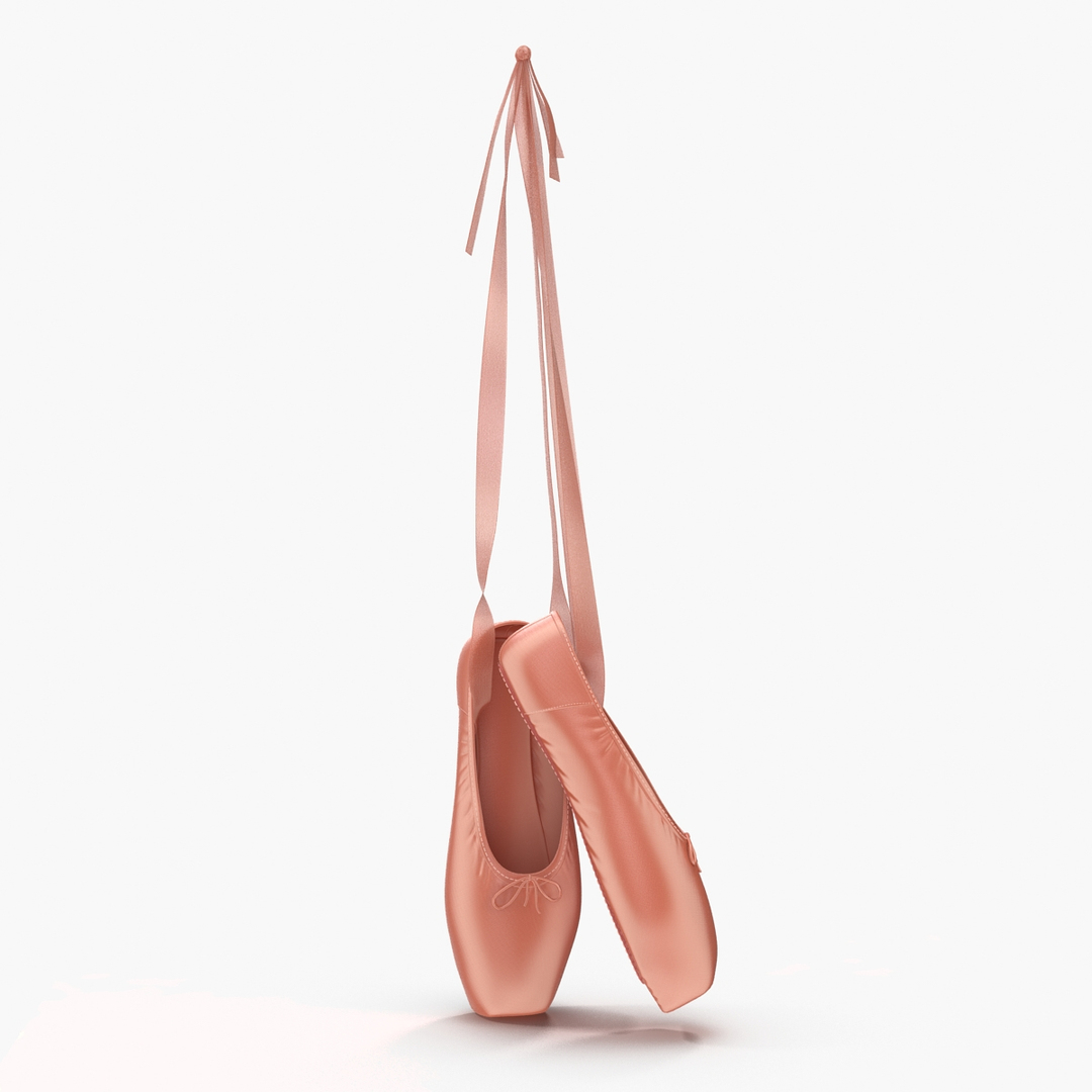 3d Model Hanging Pink Ballet Shoes