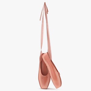 3d model hanging pink ballet shoes