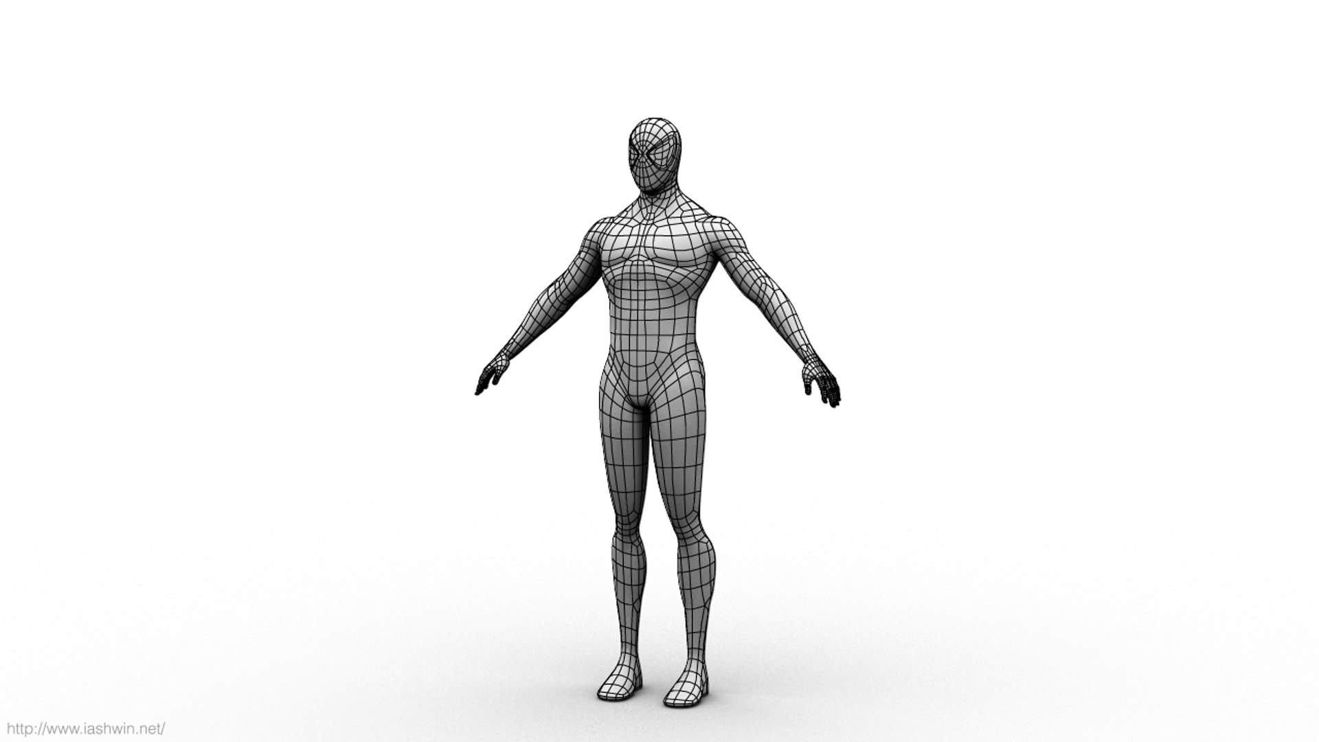 3d model of spider-man rig character