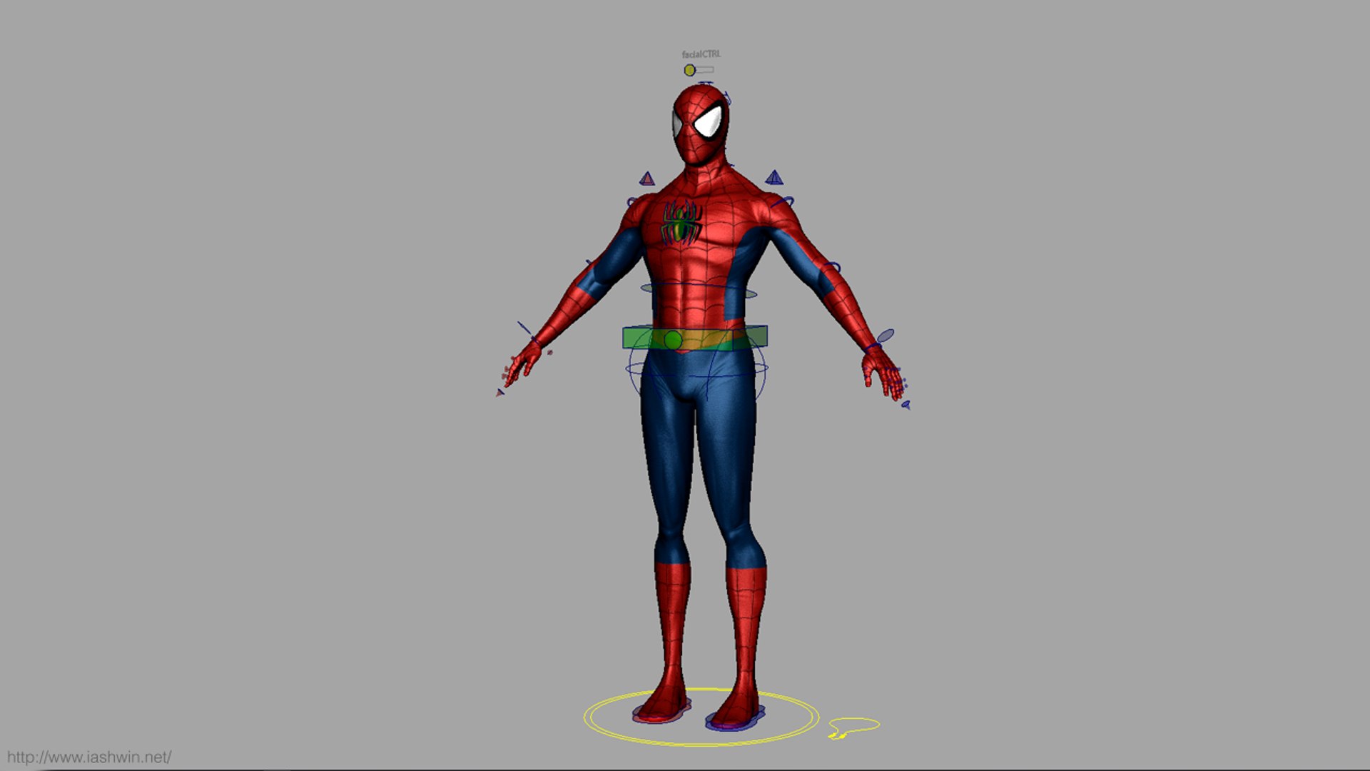 3d model of spider-man rig character