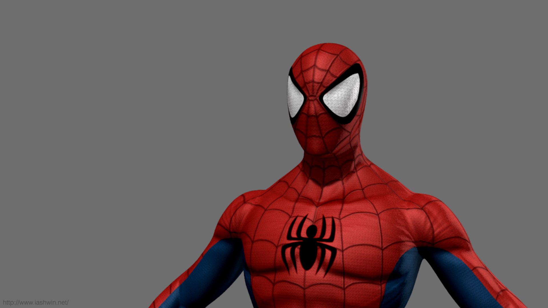 3d model of spider-man rig character