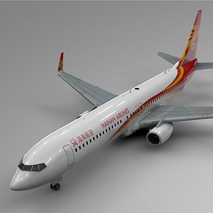 3D hainan airlines boeing 737-800 model