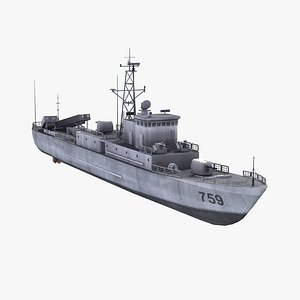 chinese navy houxin boat 3d model