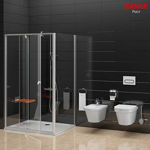 3D model shower room ravak pivot