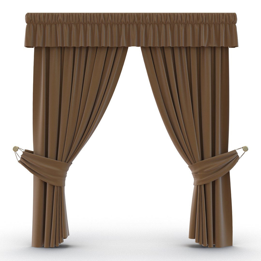 Curtain 4 Brown 3D model preview