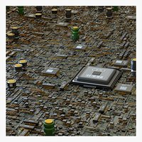Chip board scene Blender