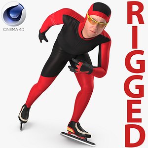 speed skater generic rigged 3D model