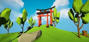 3D japanese torii doors