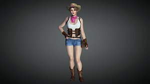 3D AAA Realistic Female Character 26 Coboy Girl