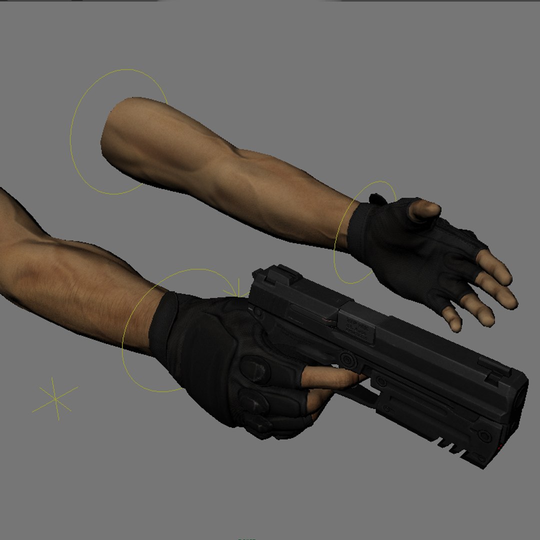 realtime pistol military 3d model