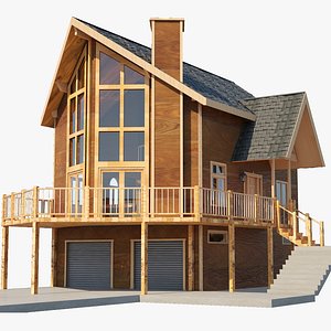 3D cabin architectural interior model