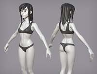 Cartoon female character Lora base mesh