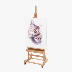 studio easel canvas artwork 3D model