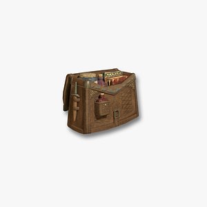 Magic adventurer bag with tools 3D model