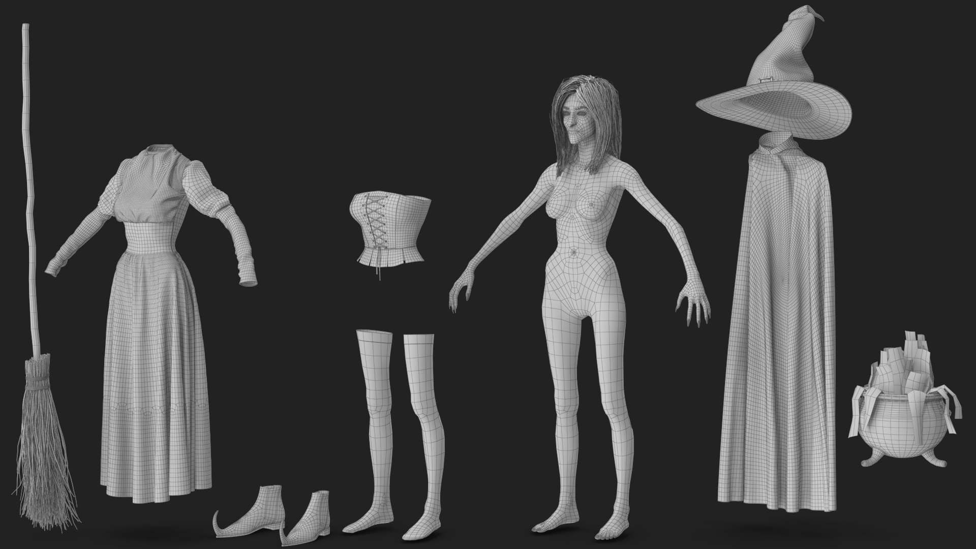 Witch 15 3D https://p.turbosquid.com/ts-thumb/AB/jvL4Up/f7/wireframe_06/jpg/1700803325/1920x1080/fit_q87/b8a7a8af31657c8201e750dd2e5b7cdc64422cbd/wireframe_06.jpg