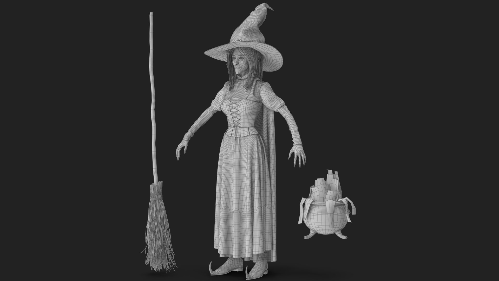 Witch 15 3D https://p.turbosquid.com/ts-thumb/AB/jvL4Up/kC/wireframe_02/jpg/1700803296/1920x1080/fit_q87/42df0a94d93414d2709b054f7a354f7740cde962/wireframe_02.jpg
