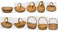 Low poly Wicker Basket Collection 02