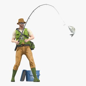 Male Fisherman Animated HQ Editorial License
