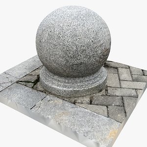 3D model Round stone pier 3d scan