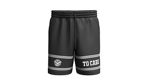 Men To Care Printed Shorts With Striped 3D model