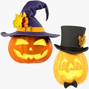 Halloween Pumpkins with Hats Collection V2