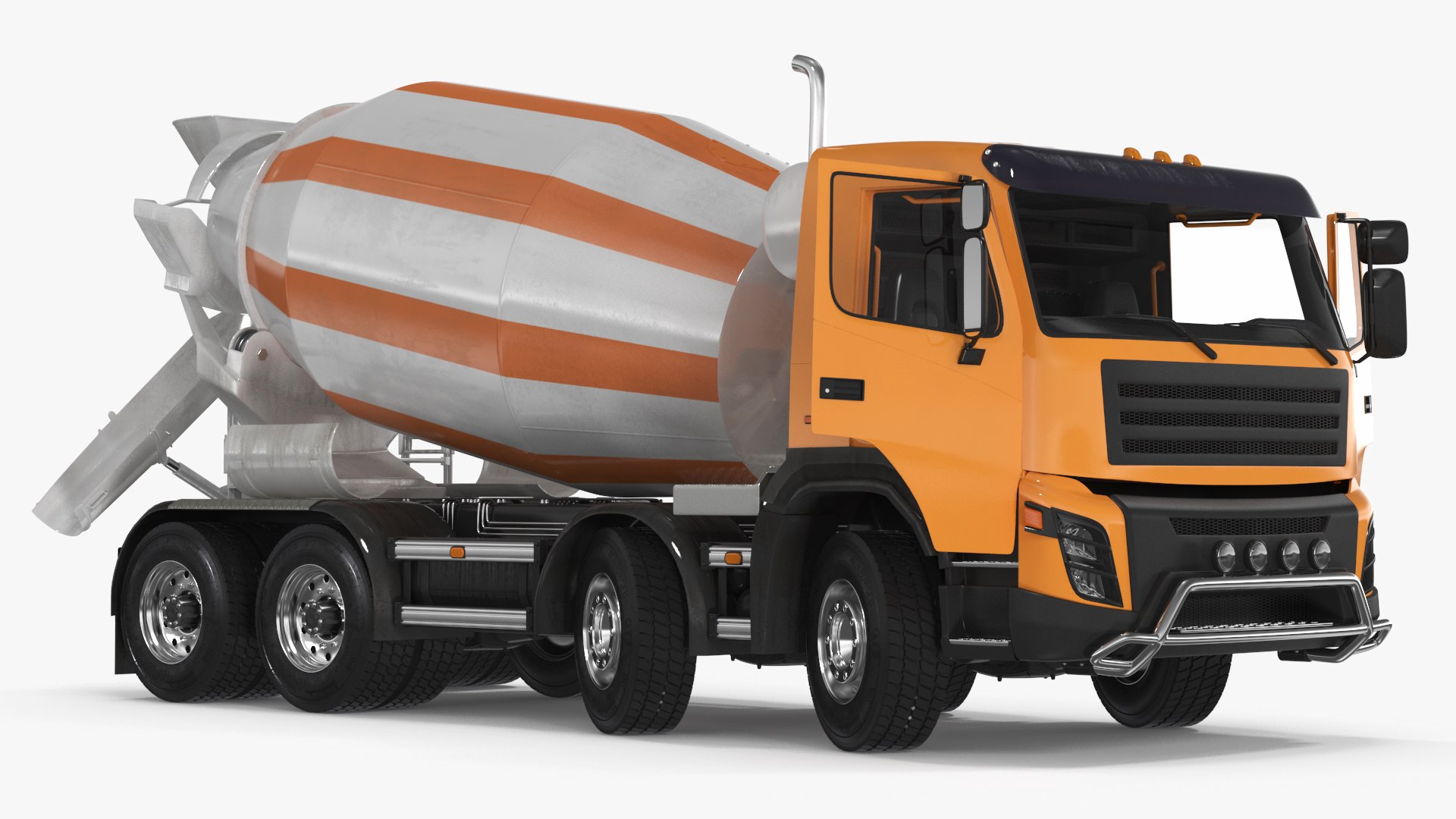 Concrete Mixer Truck Rigged 3D model preview