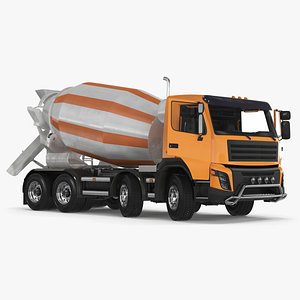 3D model Concrete Mixer Truck Rigged