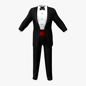 3D Men Tuxedo Suit model