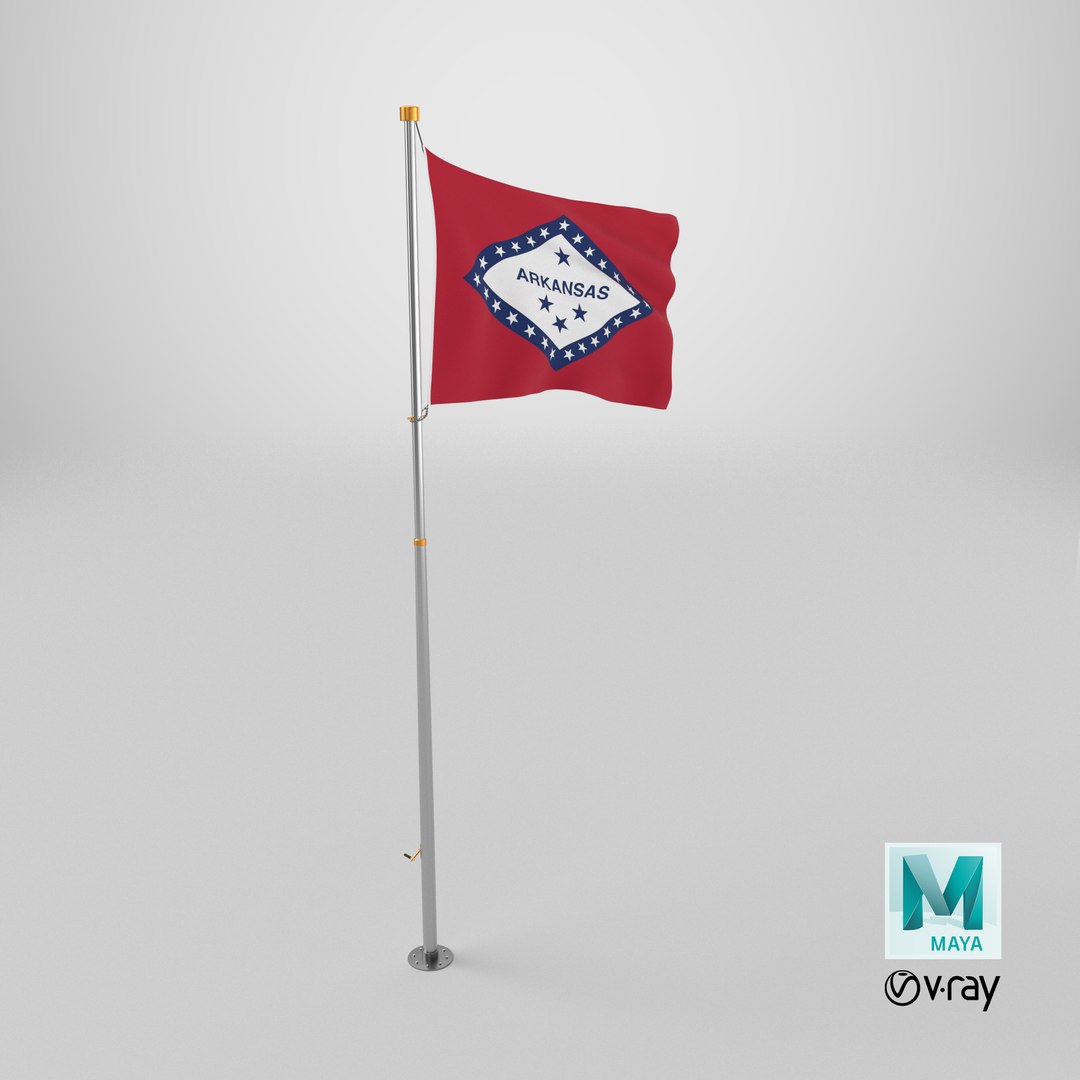 Pole Flag Arkansas 3D model https://p.turbosquid.com/ts-thumb/AC/32o1Sp/Ds/stemcell_maya_vray_render/png/1726496554/1920x1080/fit_q87/2d32b4723520c29faf9fd6f5ed33454d3db31274/stemcell_maya_vray_render.jpg