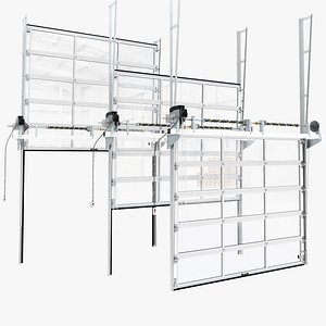Panoramic Sectional Garage Doors Vertical Lift Rigged 3D Model 3D model